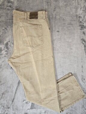 Lee Relaxed Fit Straight Leg Beige Tan Jeans Size 40x32 Fits 42x30